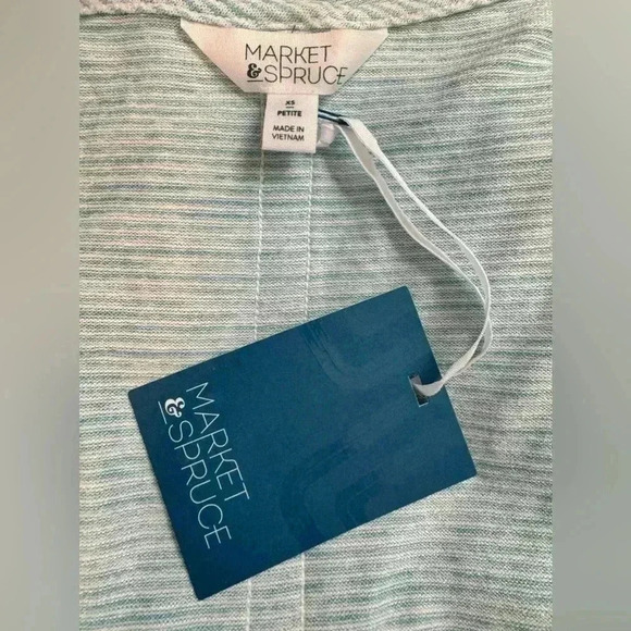 Market & Spruce | Button Back Striped Knit Top | Petite XS - Picture 5 of 6